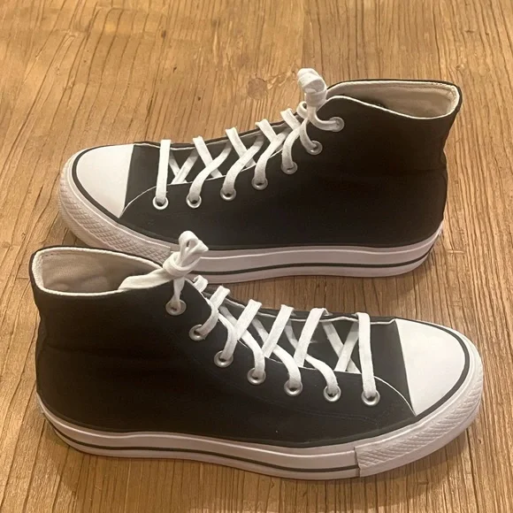 Converse Black and White Platform High-Tops Women’s 9 VGUC - Picture 5 of 8